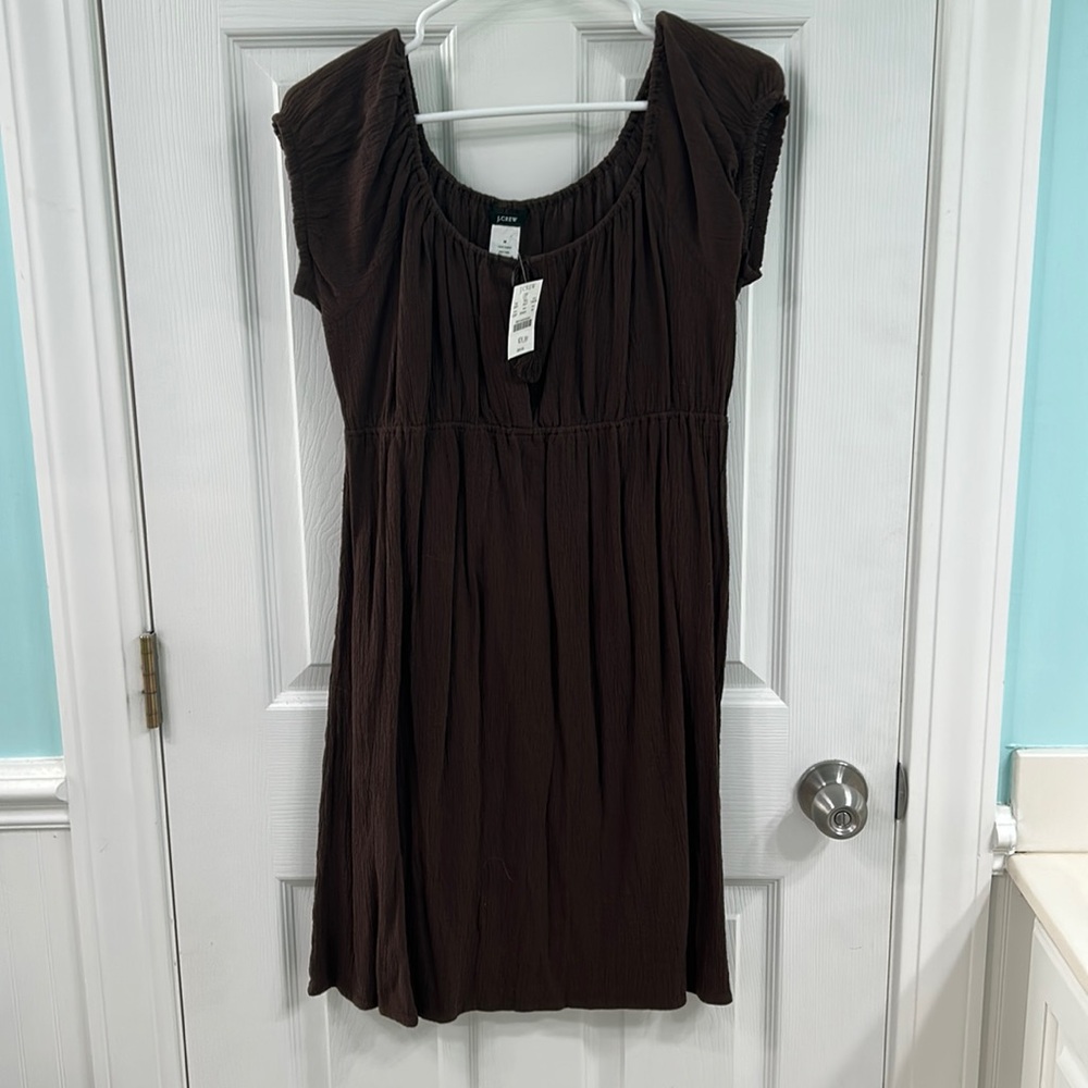 NWT J. Crew brown cotton dress/coverup.  Size medium.